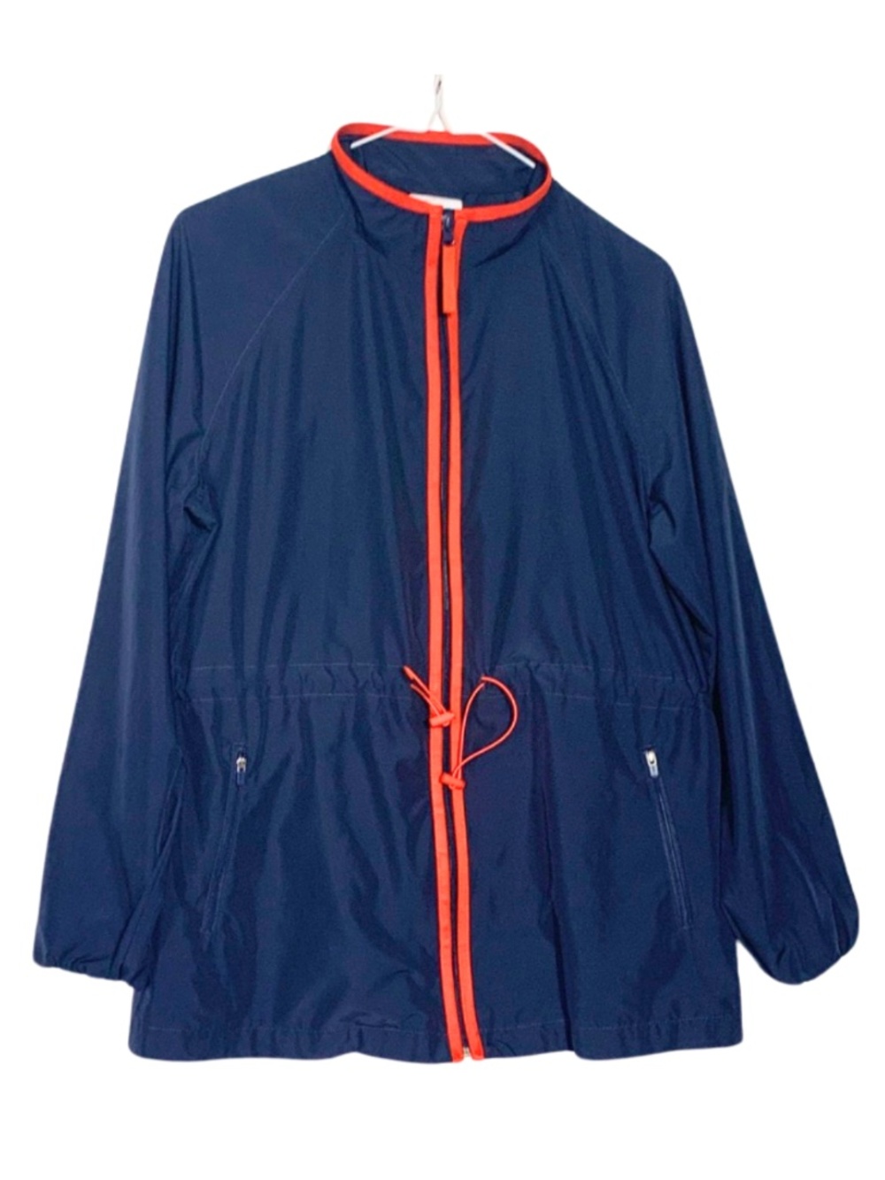 J. Jill Fit Navy Winderbreaker Utility Jacket with Orange Trim Women's S Outdoor